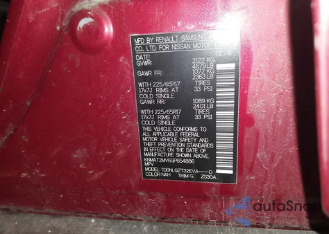 2016 Nissan Rogue Sv from USA, damaged, VIN KNMAT2MV6GP654886